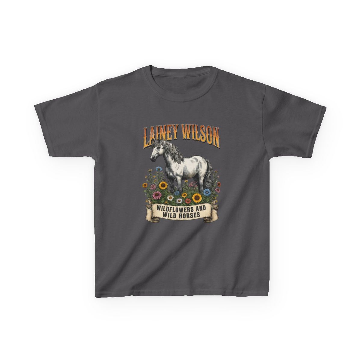 Lainey Wilson Wildflowers and Wild Horses Kids T-Shirt - Official T-Shirts merchandise